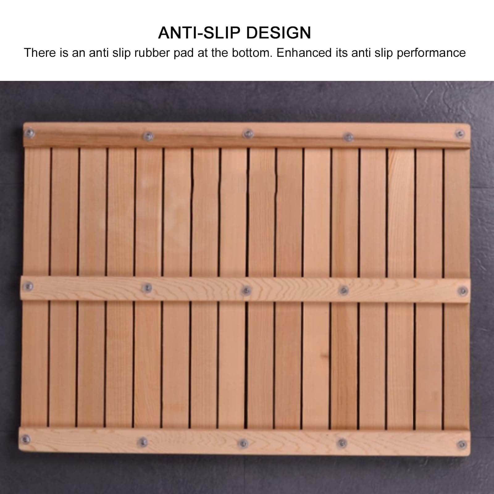 Alfombra ducha natural resistente al agua, plataforma madera, alfombra baño madera antideslizante, for sauna, alfombra rectangular for baño, bañera, ducha, uso interior y exterior, marrón ( Size : 40x