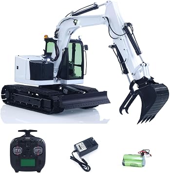 TOUCAN RC HOBBY 1/14 Hydraulic Excavator 4 Valve 2Arms Radio Controlled Digger Model Upgraded Version Metal Bucket Electric Lifting