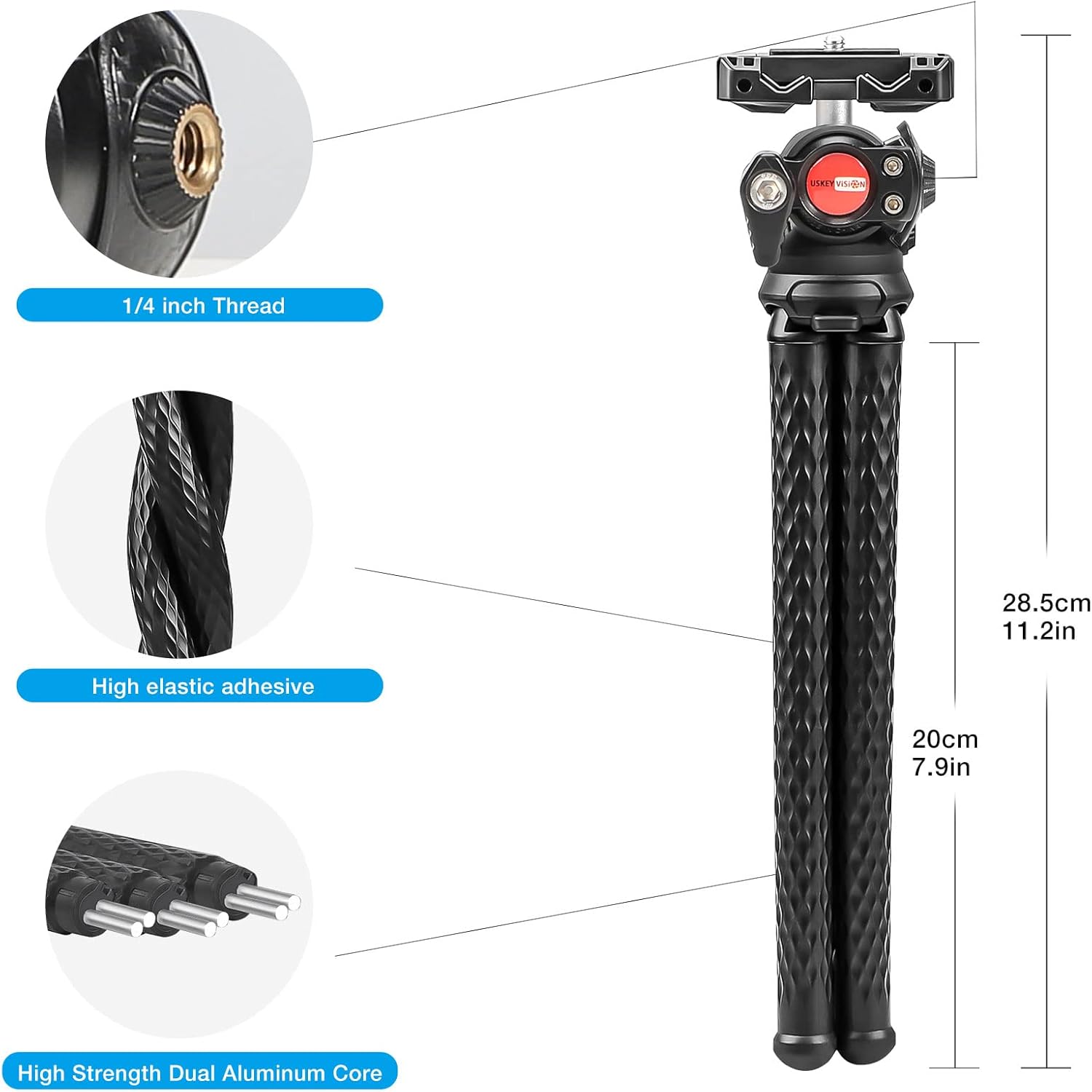 Flexible Tripod Dimensions and Construction