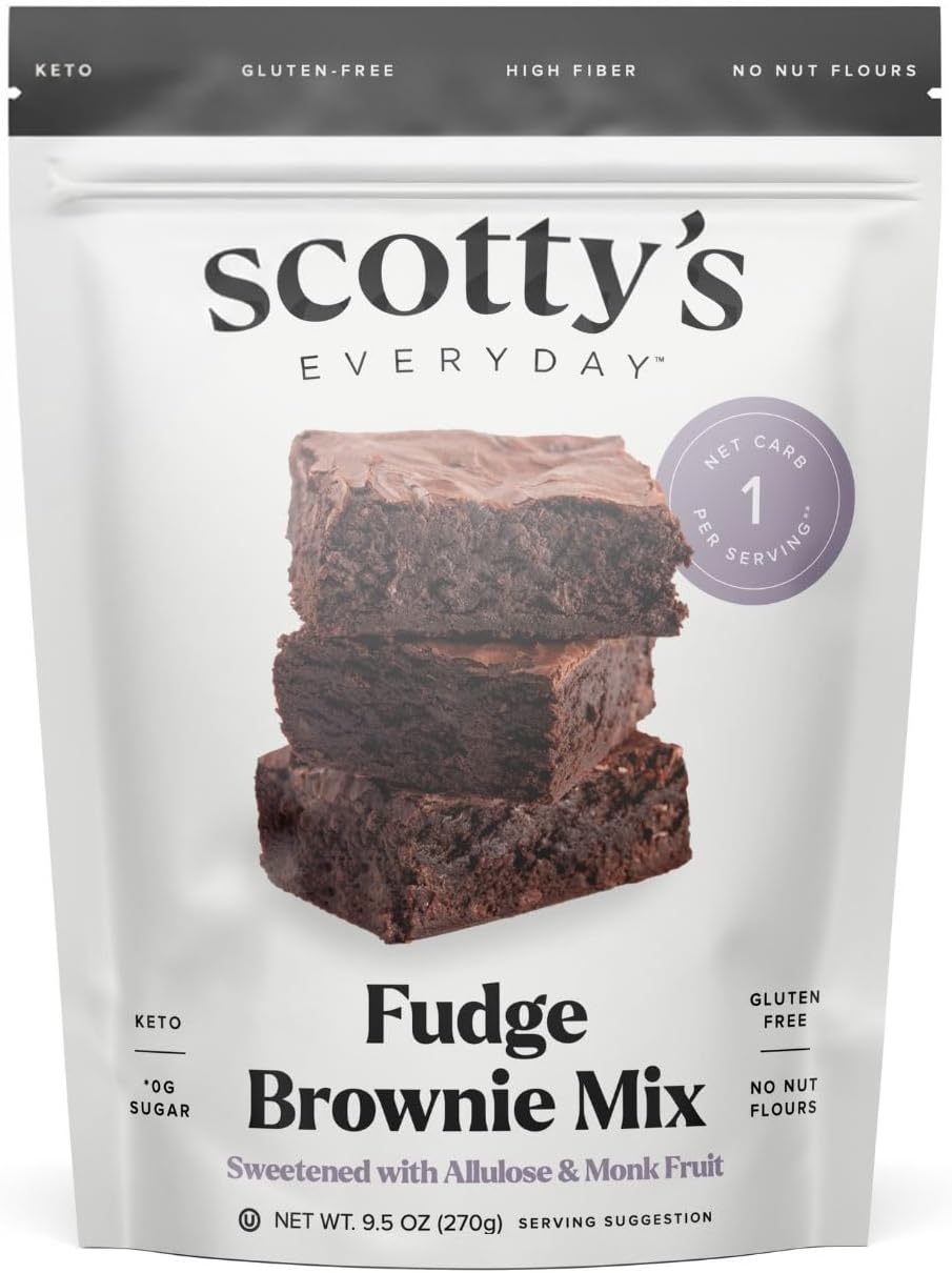Keto Fudge Brownie Mix - 1g Net carbs, 0g Added Sugar, Gluten-Free, High Fiber - No Nut Flours - 9.05oz, Pack of 1