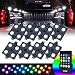 Xprite RGB LED Truck Bed Lights Kit w/Wireless Remote Control,8 PC Multi-Color Rock Rail Light Neon Lighting Pod for Trucks RV Boat Cargo Pickup Bed Underbody System