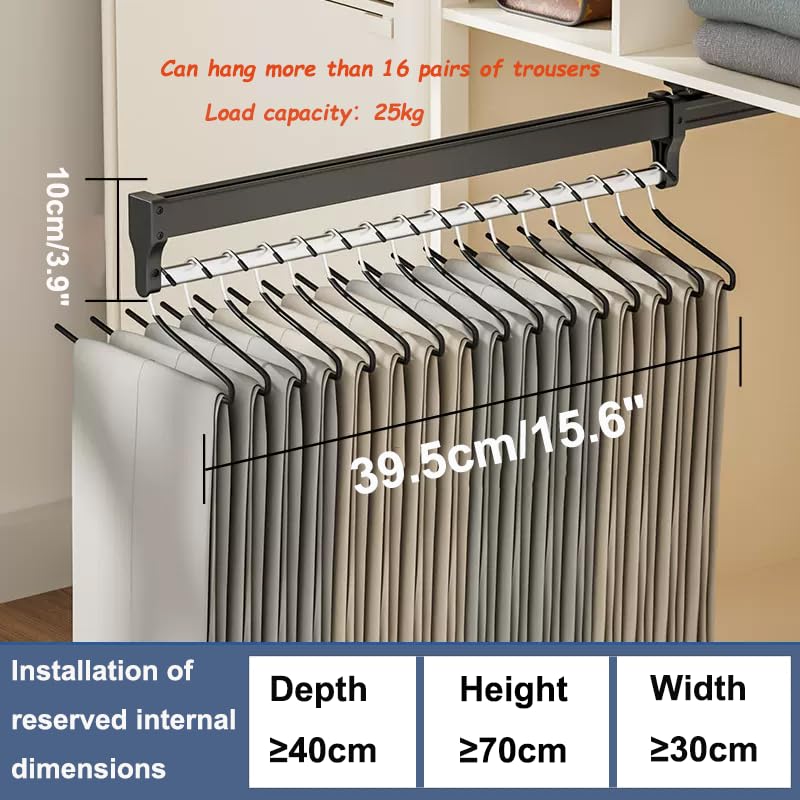 ANXJLEO Extendable Trouser Hangers, Space-saving, Extendable Clothes Rail, Adjustable Wardrobe - Image 3