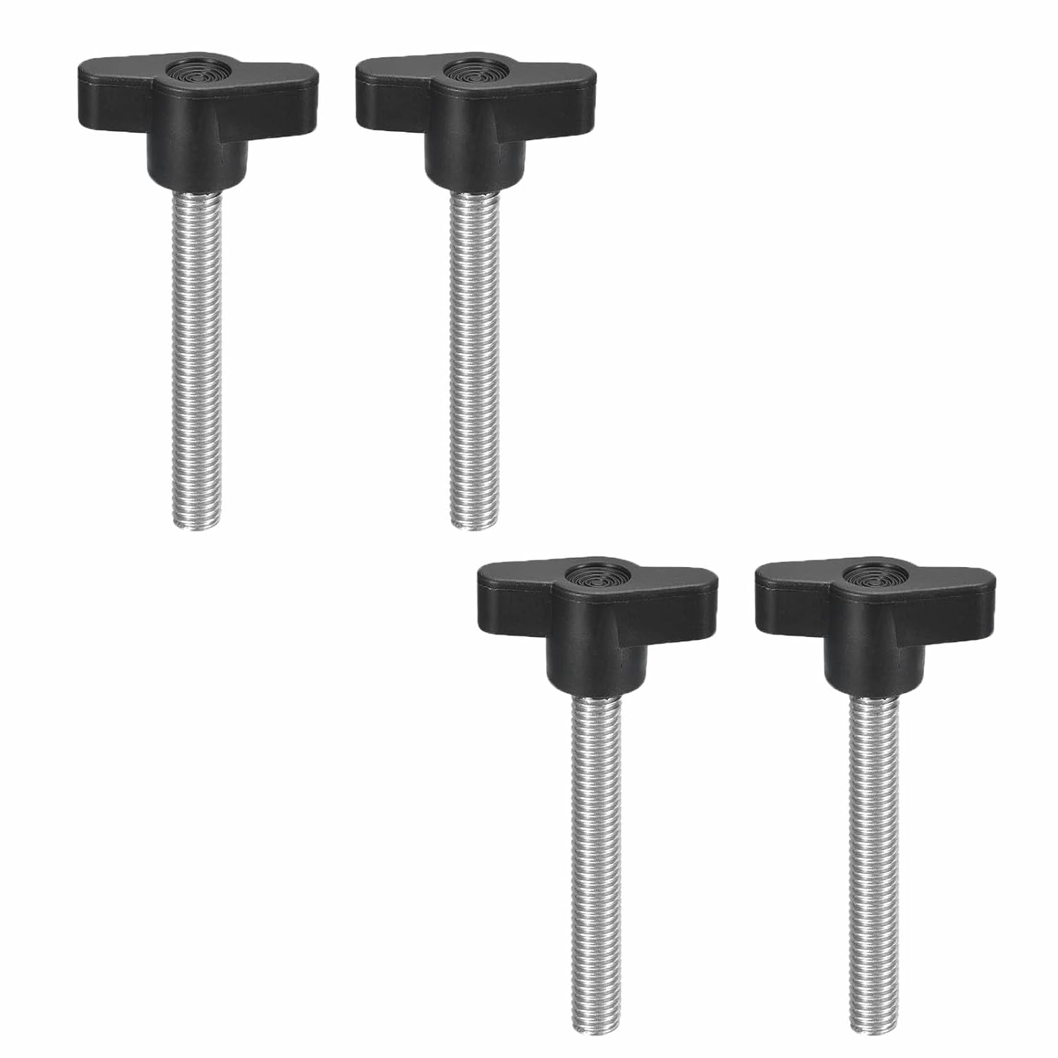 TOP-MAX 4-Pack 304 Stainless Steel T-Shaped Tee Wing Knobs Thumb Screws, Clamping Screw Knob for Furniture, Machinery Equipment & Woodworking (M8x55mm)