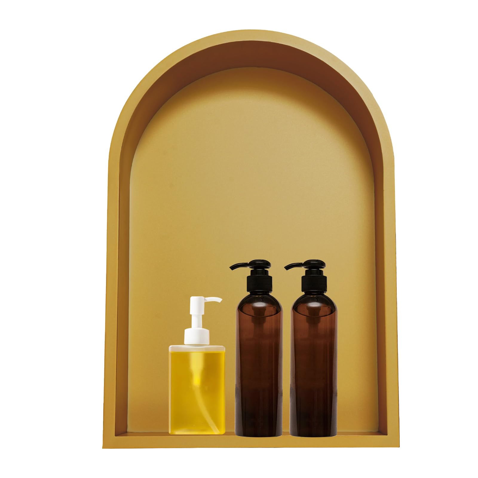 Étagère de douche dorée en acier inoxydable avec design cintré de luxe