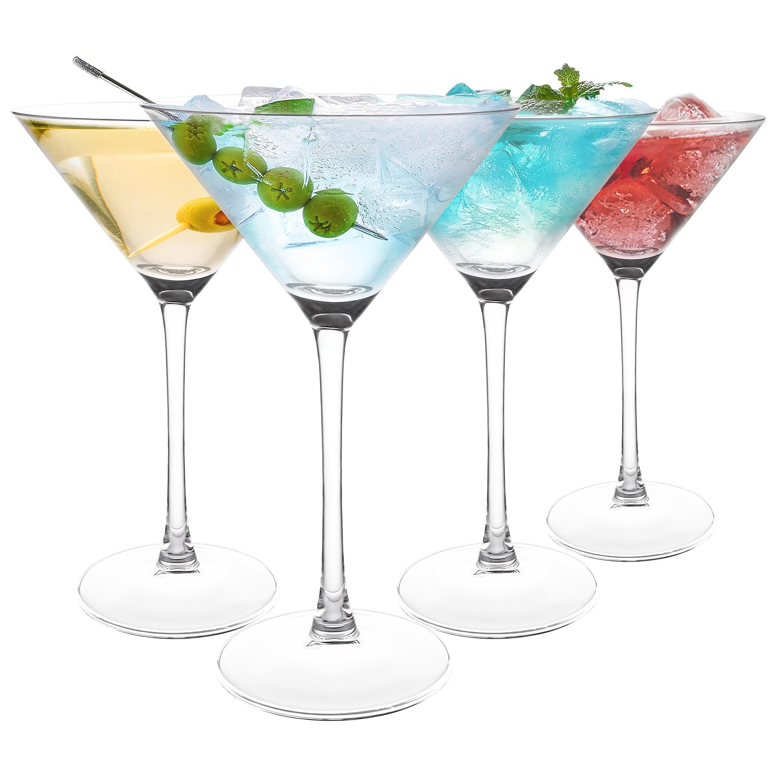 Lot de 4 Verres à Martini - 250 ml - Verres Cosmopolitan - Pour Fête, Maison, Fêtes, etc