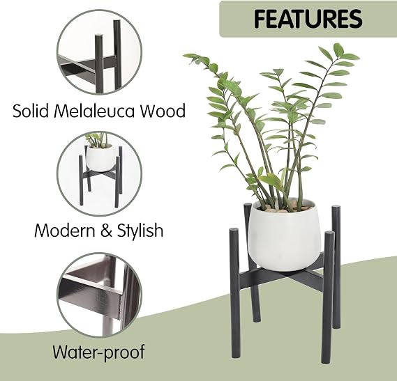 Wood Plant Stand, Indoor Outdoor Holder, 11.9x12.5 Inch