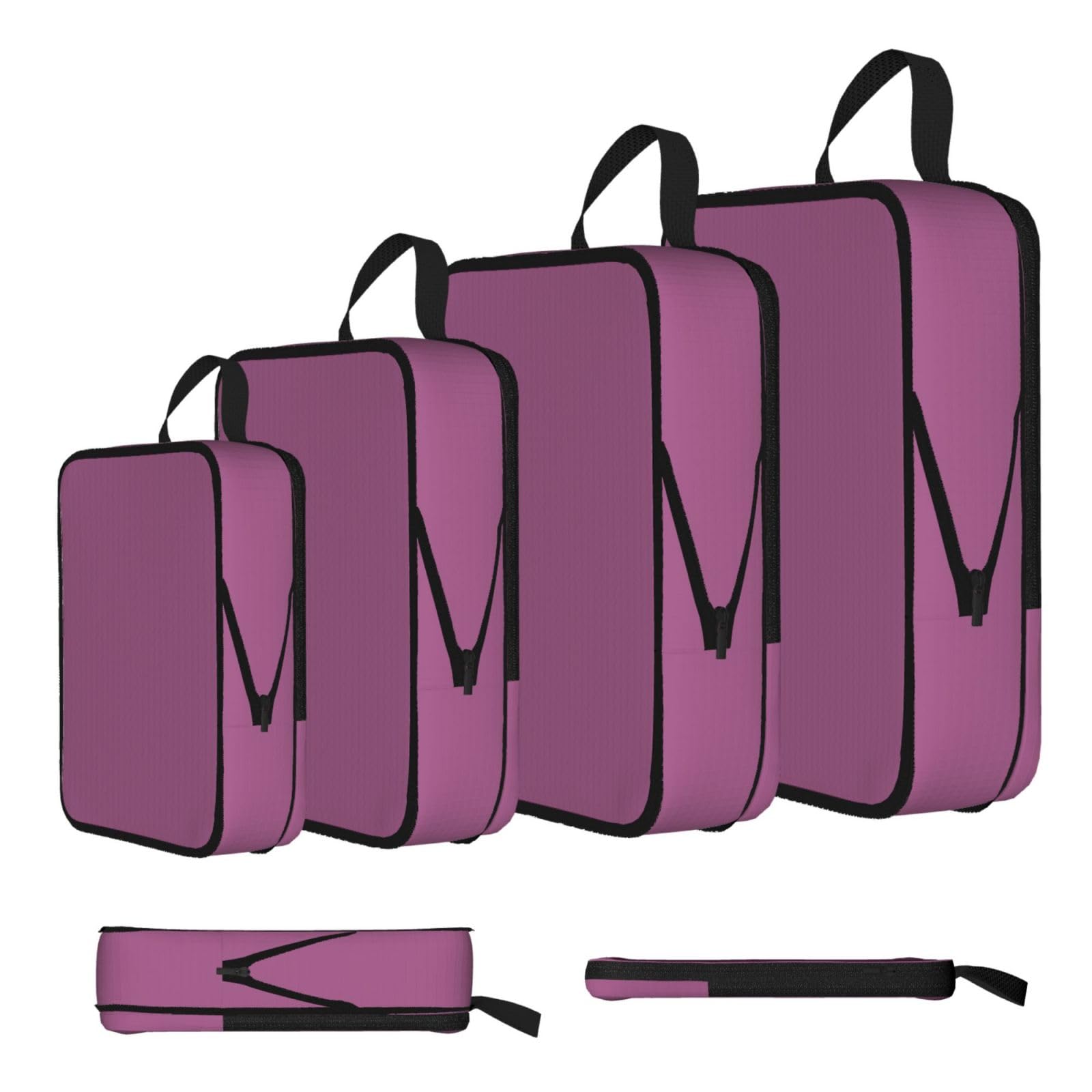 Solid color grape red Compression Packing Cubes 4 Piece Set