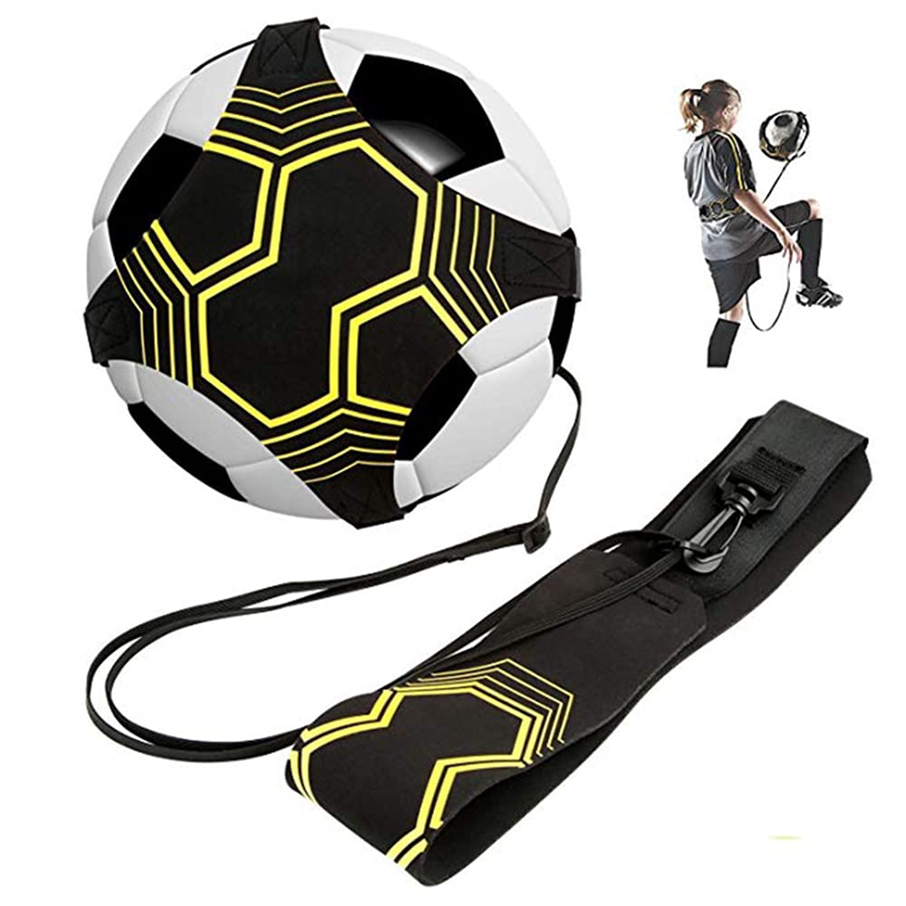 Football Training Aid, Pure Vie Football Kick Trainer Soccer Training Equipment for Kids and Adults, Hands Free Solo Soccer Trainer Belt - Football Skills Improvement Kit Fit for Balls Size 3 4 5