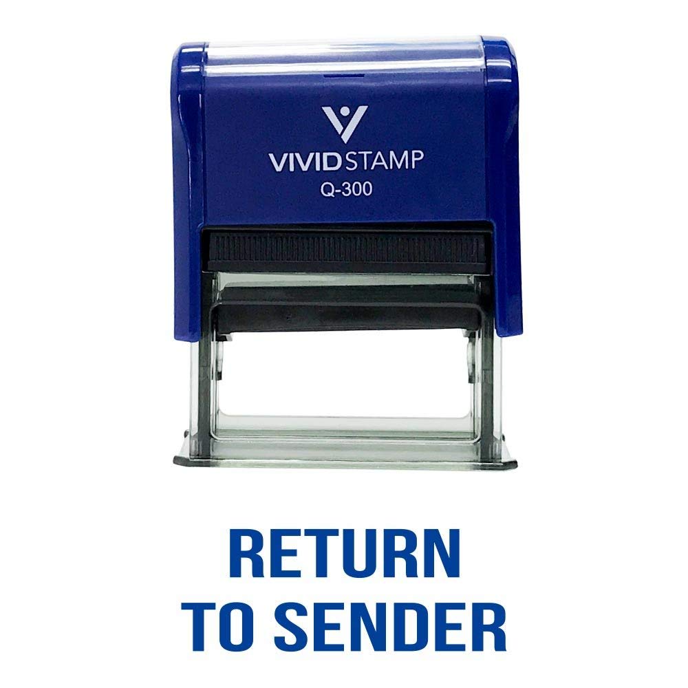 Return to Sender Classic self inchiostrazione timbro di gomma 3/4" x 1-7/8" Large Blue