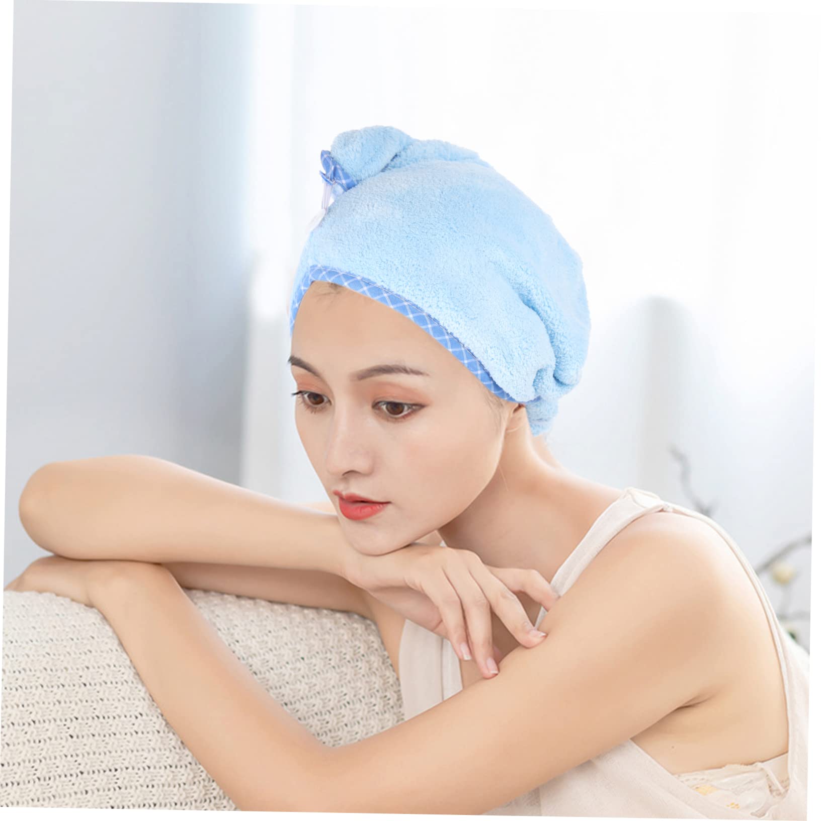 LIFKOME 2-Pack Quick-Dry Head Towels Comfortable Water Absorption Hair Wrap for Women Girls Soft Absorbent Bath Towels