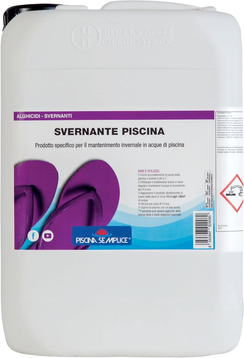 PISCINA SEMPLICE, Svernante Piscina Liquido, Ideale Per Chiudere La Piscina, Formato Da 10 Kg