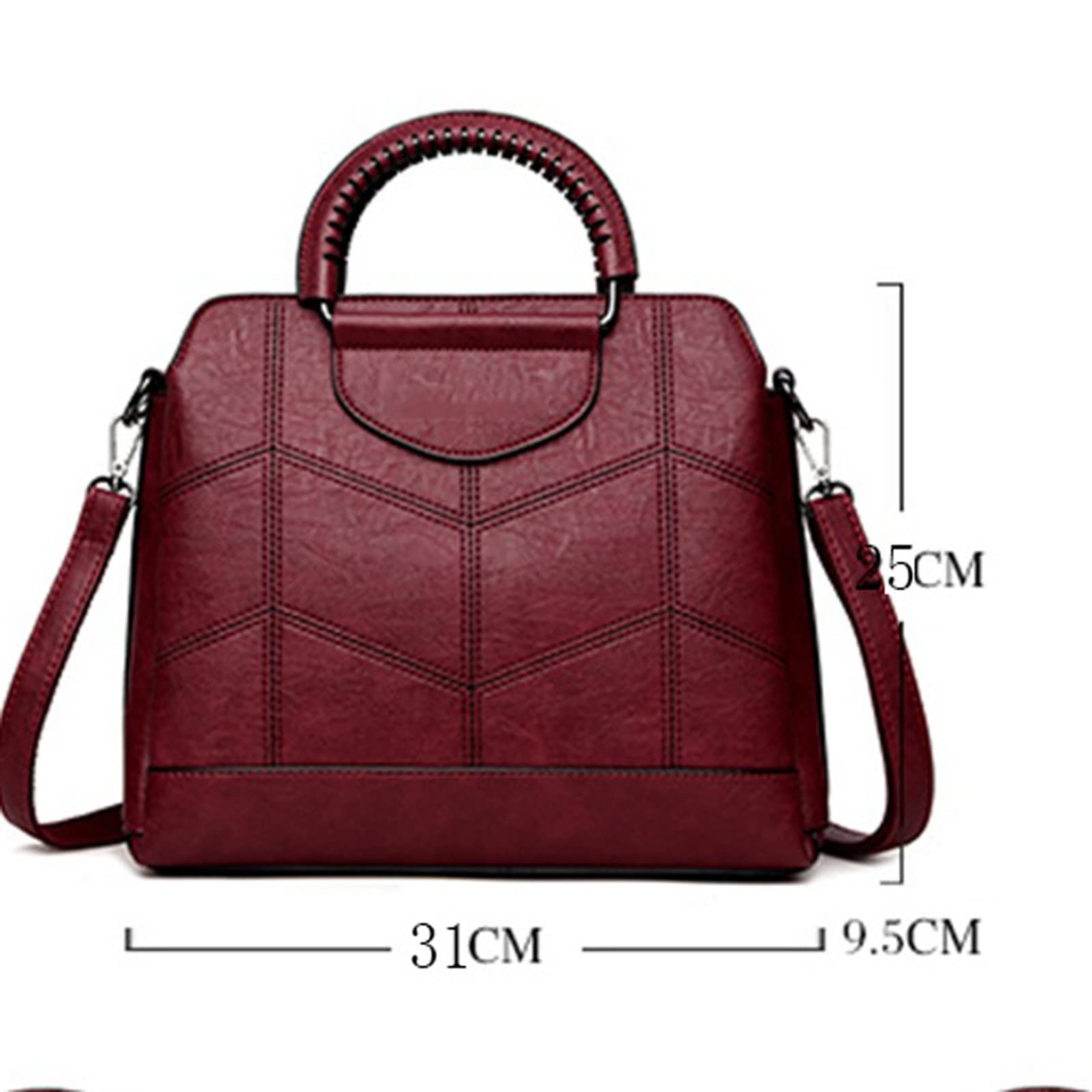 DieffematicDJB Bolso Mujer Bolsos de Cuero Bolsos de Mujer, Hilo Bordado Bolso Multicapa de múltiples Capas, Bolso de Mensajero de Cuero Suave de Gran Capacidad para Mujer (Color : Gray)