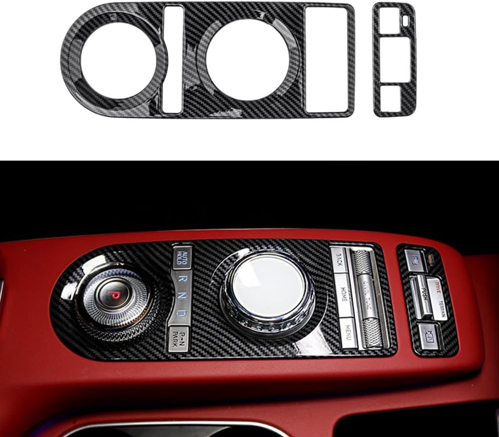 Cnaurda Carbon Fiber Style ABS Car Gear Shift Panel Cover Center Console Panel Protective Sticker Compatible with Genesis GV70 2022 2023 Accessories
