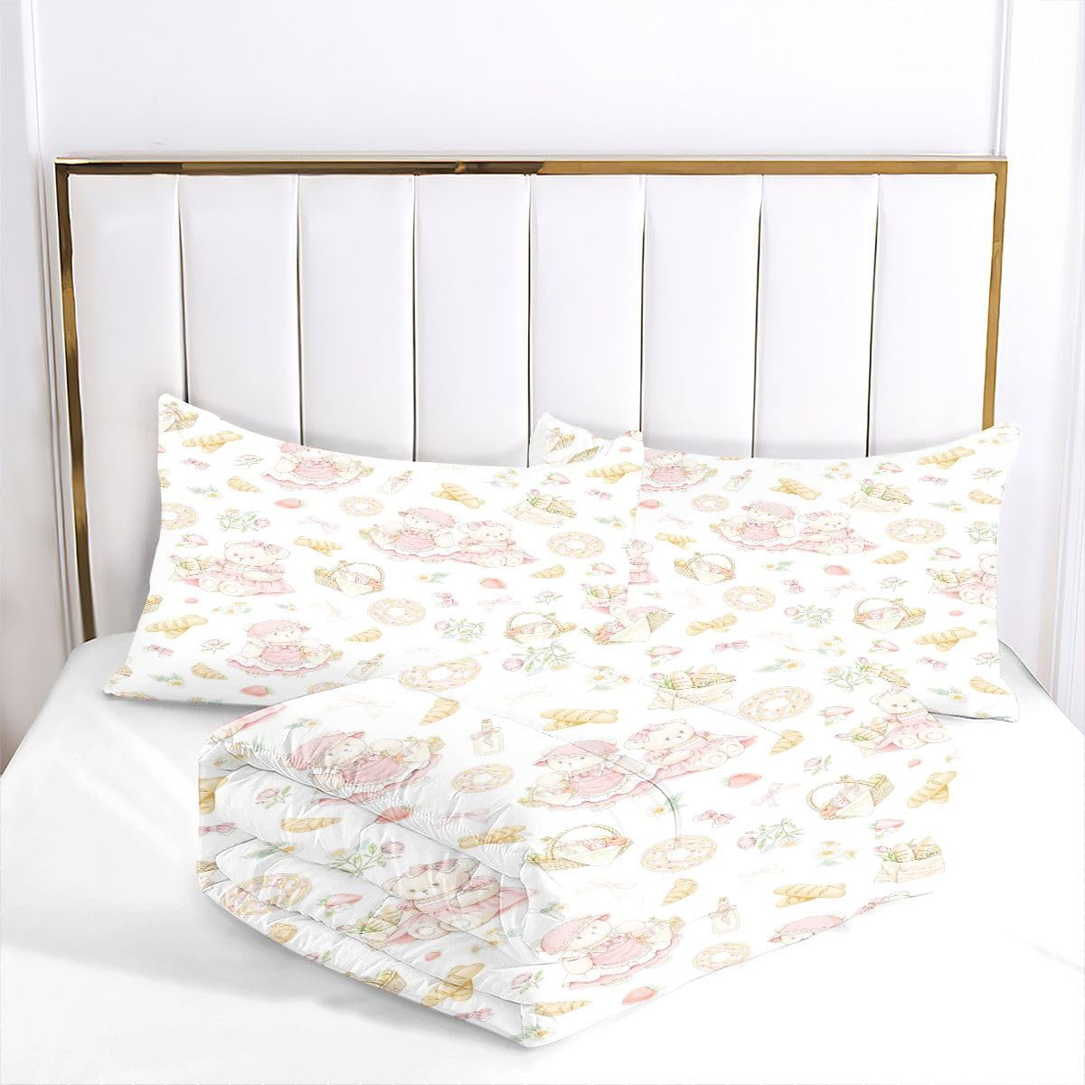 Edredón 200x200 cm | Patrón Dibujos Animados, Tejido de Microfibra con Relleno de Algodón 200 gsm, Incluye 2 Fundas de Almohada 50x75 cm, Estampado 3D para el Dormitorio Principal D100