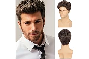 JFK Wig: Short Layered Natural Synthetic Hairpiece for Men