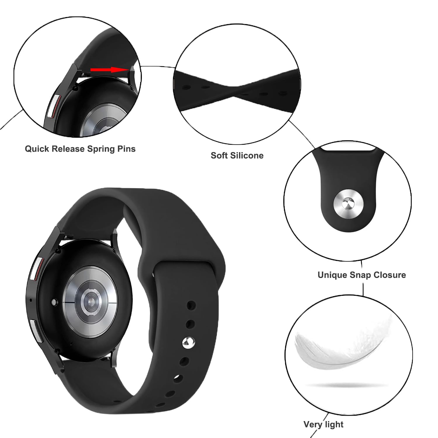Issinlky Pasek sportowy Soft Silicone do Garmin Venu Sq/Music/Sq 2/Music, 20mm do Garmin Venu 2 Plus/Vivoactive 6/5/3/Vivomove HR/Forerunner 55 245 645