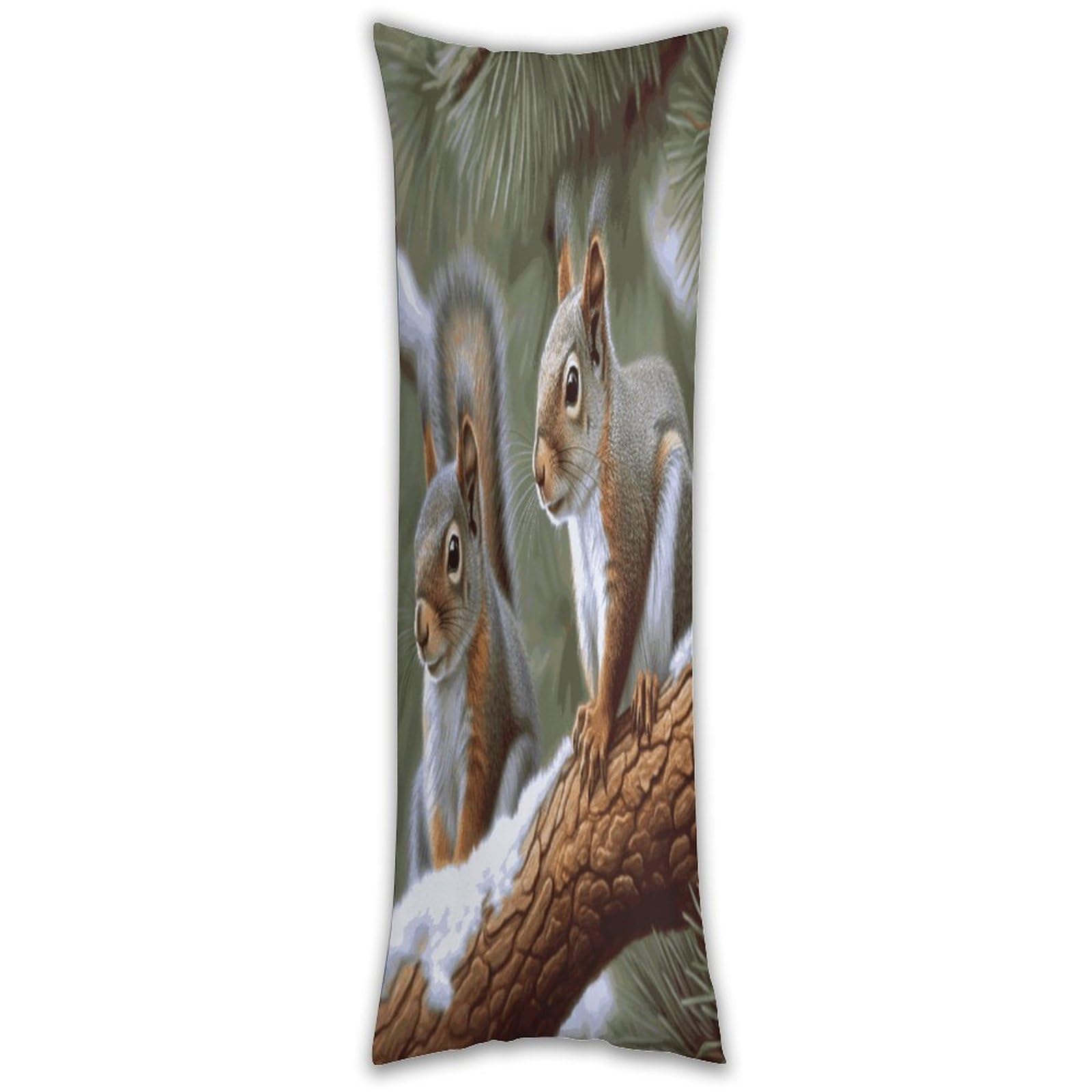 Little Squirrel Pillow Cases Breathable Vertical Long Pillowcase Body Pillowcase with Hidden Zipper Closure Soft and Cozy Pillow Cover 20x54 Inches for Bedroom Couch