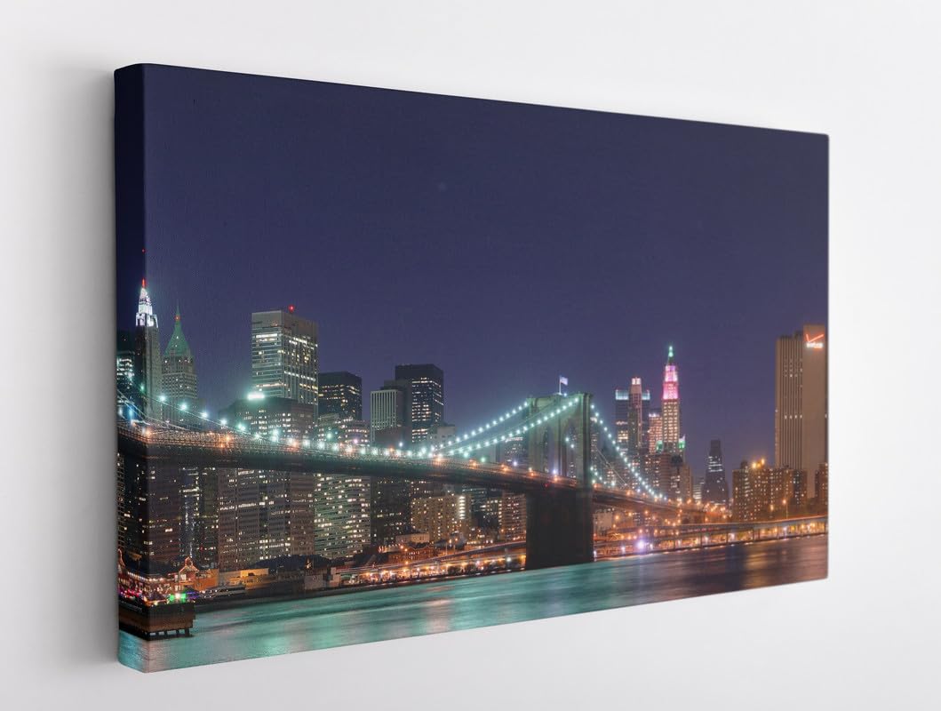 BPA® Brooklyn Bridge At Night Canvas For Home And Office Décor (41x60)