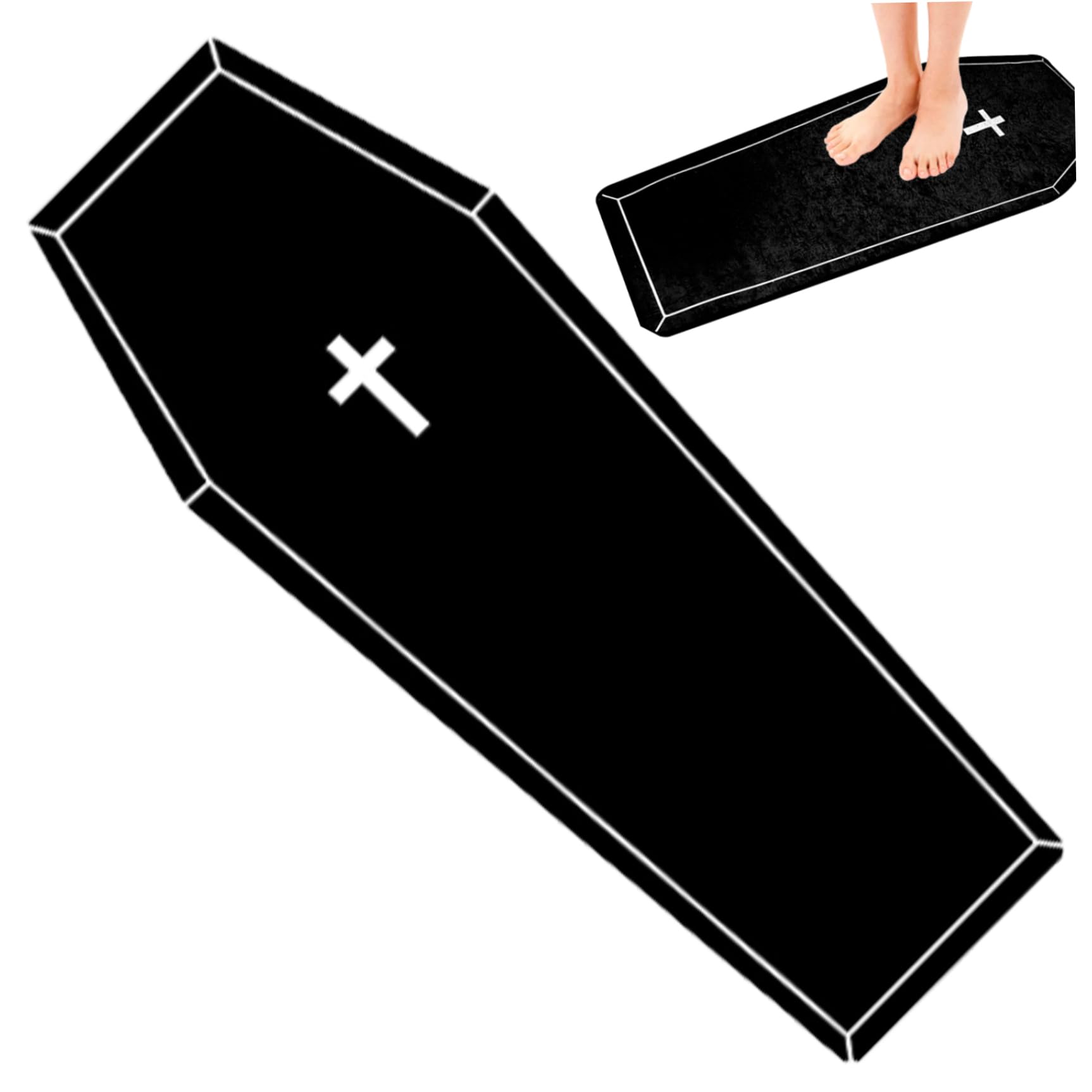 Tapis de bain Halloween cercueil pour une décoration de douche gothique et originale