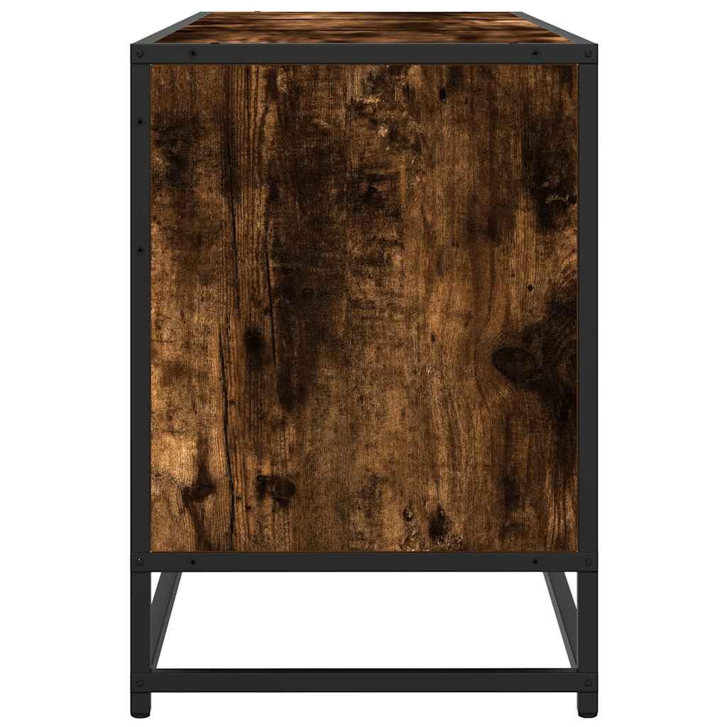 vidaXL Mobile TV Rovere Fumo 150x35x41 cm in Truciolato e Metallo, Supporto TV, Mobile HiFi, consolle TV, credenza TV, Mobile dispositivi multimediali