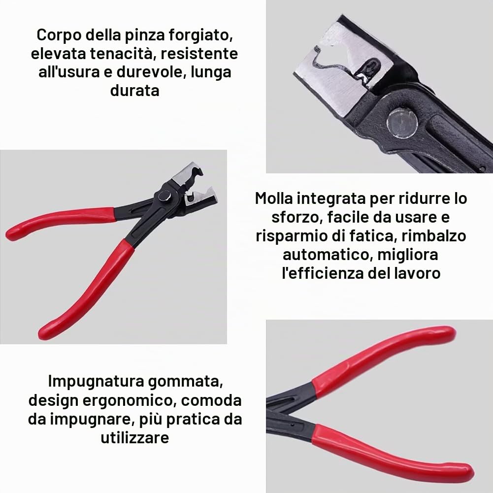 Pinza Per Fascette Stringitubo Clic,Pinze Angolari per Collare,Pinza per Fascette Metalliche, Universale Clic-R Tipo Pinze per la Manutenzione Dell'automobile