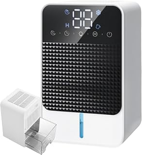 Dehumidifier, Portable Semiconductors Dehumidifiers for Home with Visualable 1500 ml Water Tank, Water Full Prompt, Timed Shutdown, Low Temperature Defrost Protection for Office Bedroom.
