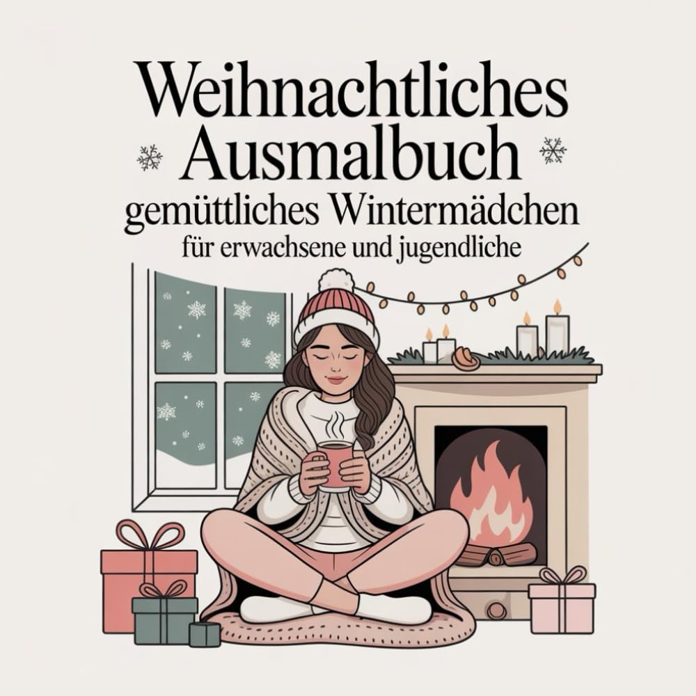 Weihnachtliches Ausmalbuch – Gemütliches Wintermädchen: Entspannende Weihnachtsszenen mit Kakao, Kerzen und winterlicher Gemütlichkeit – für Erwachsene und Jugendliche