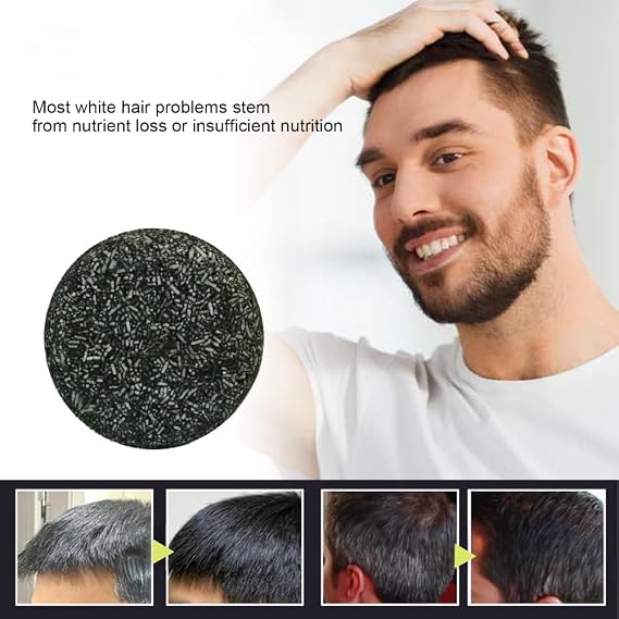 Gray Hair Reverse Bar - Darkening Shampoo Bar Black Soap |Grey Reverse Hair, Gray Hair Coverage Soap, Sulfate-Free & Vegan Formula for Men & Women (2 Pack)