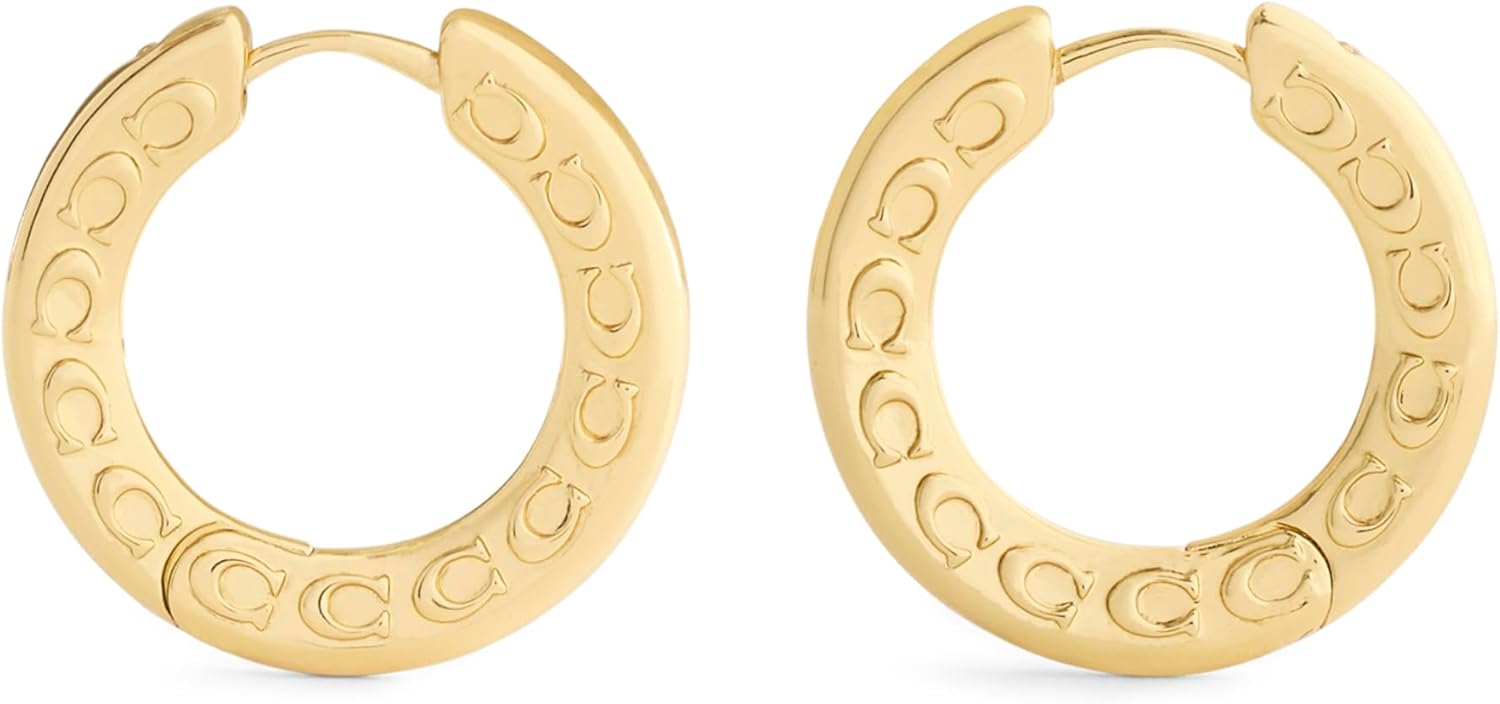 COACH Jewelry Women's Signature C Small Hoop Earrings