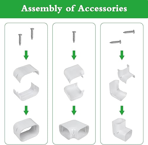 Miniatura 3 de Kit de cubierta de línea de PVC de 3 pulgadas y 10 pies para acondicionadores de aire mini split sin conductos, cubierta de línea delgada de PVC