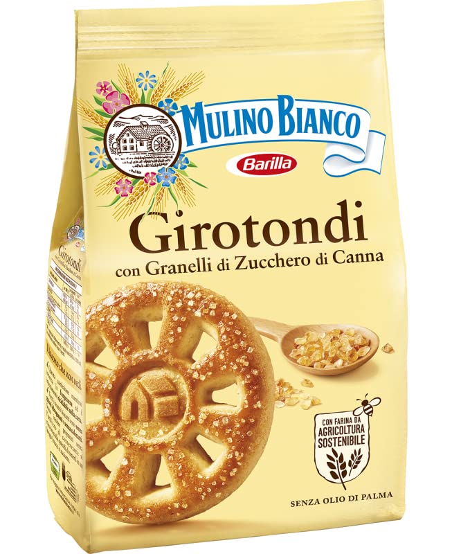 Mulino Bianco: "Girotondi" shortbread with grains of sugar cane - 12.3 Oz (350g) Pack of 3 [ Italian Import ]