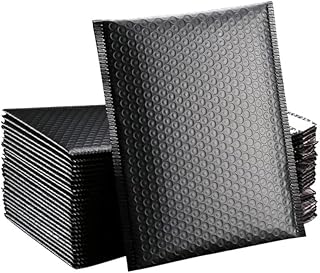 50 Sobres Acolchados con Burbujas, Sobres Acolchados con Forro de Polietileno, a Prueba Depes, Impermeables, Autosellados, Color Rosa, para Pequeñas Empresas./Black/13 * 18Cm
