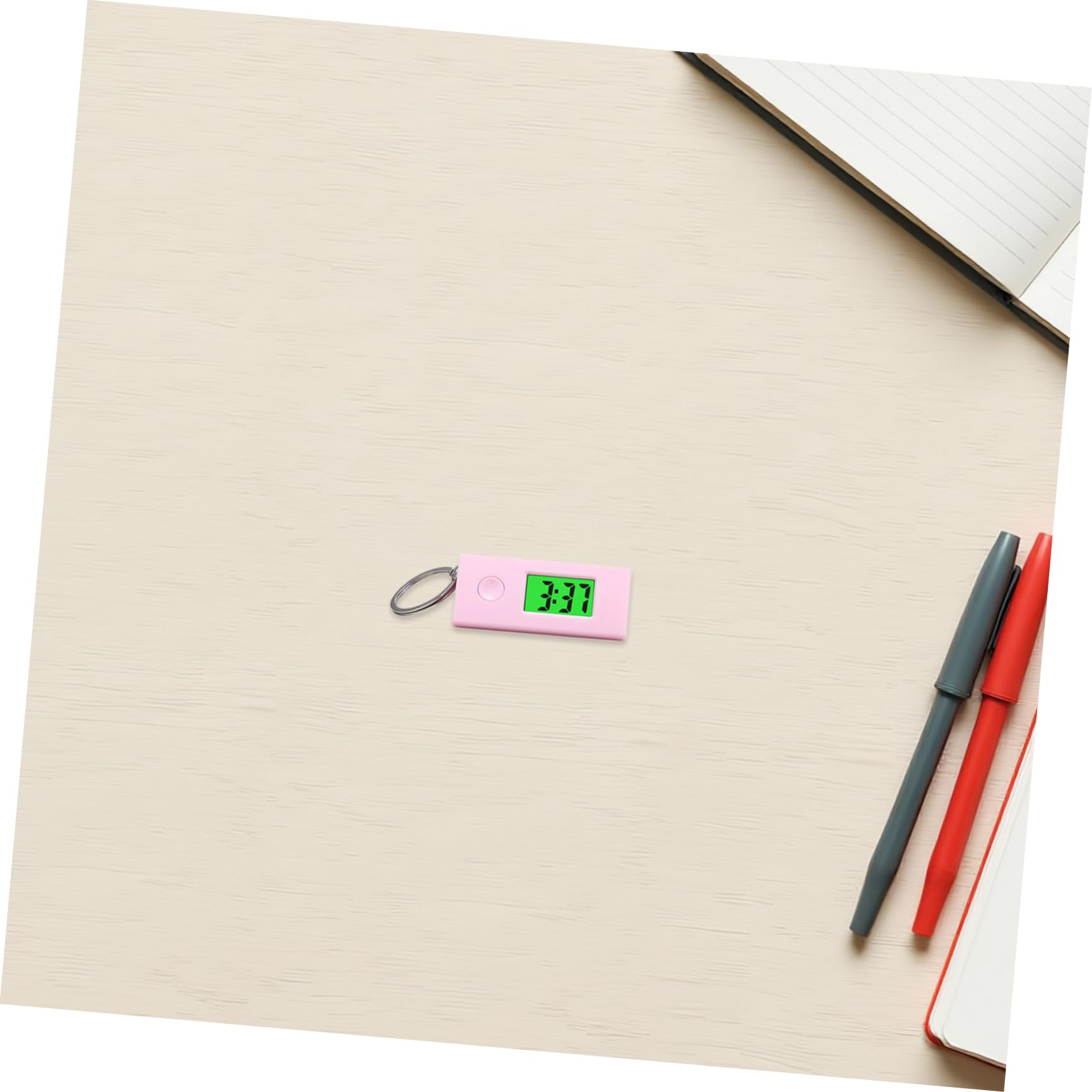 5 pièces Montre Porte-clés Silencieuse avec Lumière Nocturne Montre Digitale Portable Triangulaire pour Examens Travail et Activités Extérieures