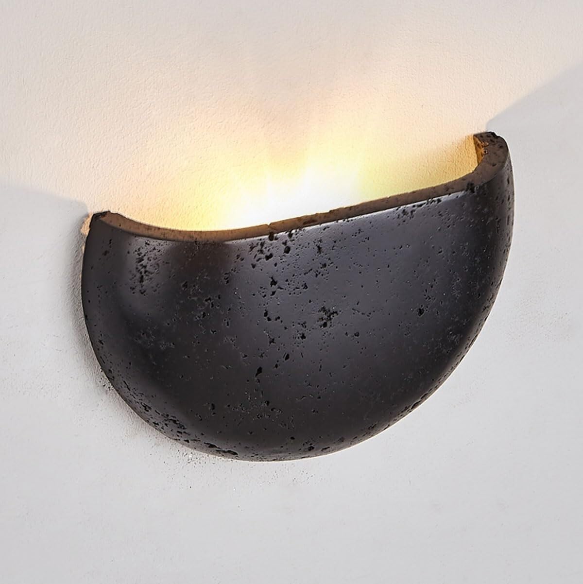 KBUUKYYXouy Flush Mount Indoor Hallway Wall Sconce Light Black Natural Stone Wall Sconce Farmhouse Rustic Wall Night Light Small Mid Century Wall Mount Lamp for Bedroom Bedside Corridor Entrance