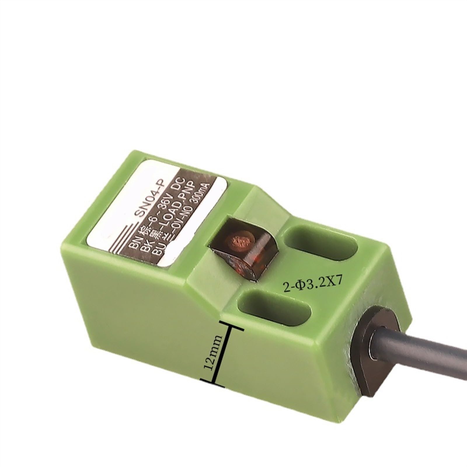 1 Interruptor de proximidad inductivo Cuadrado SN04-P CC de Tres Cables NPN, Sensor metálico Normalmente Abierto, 6 V, 24 V y 36 V.(Pnp NC,3-GANG-6-36VDC)