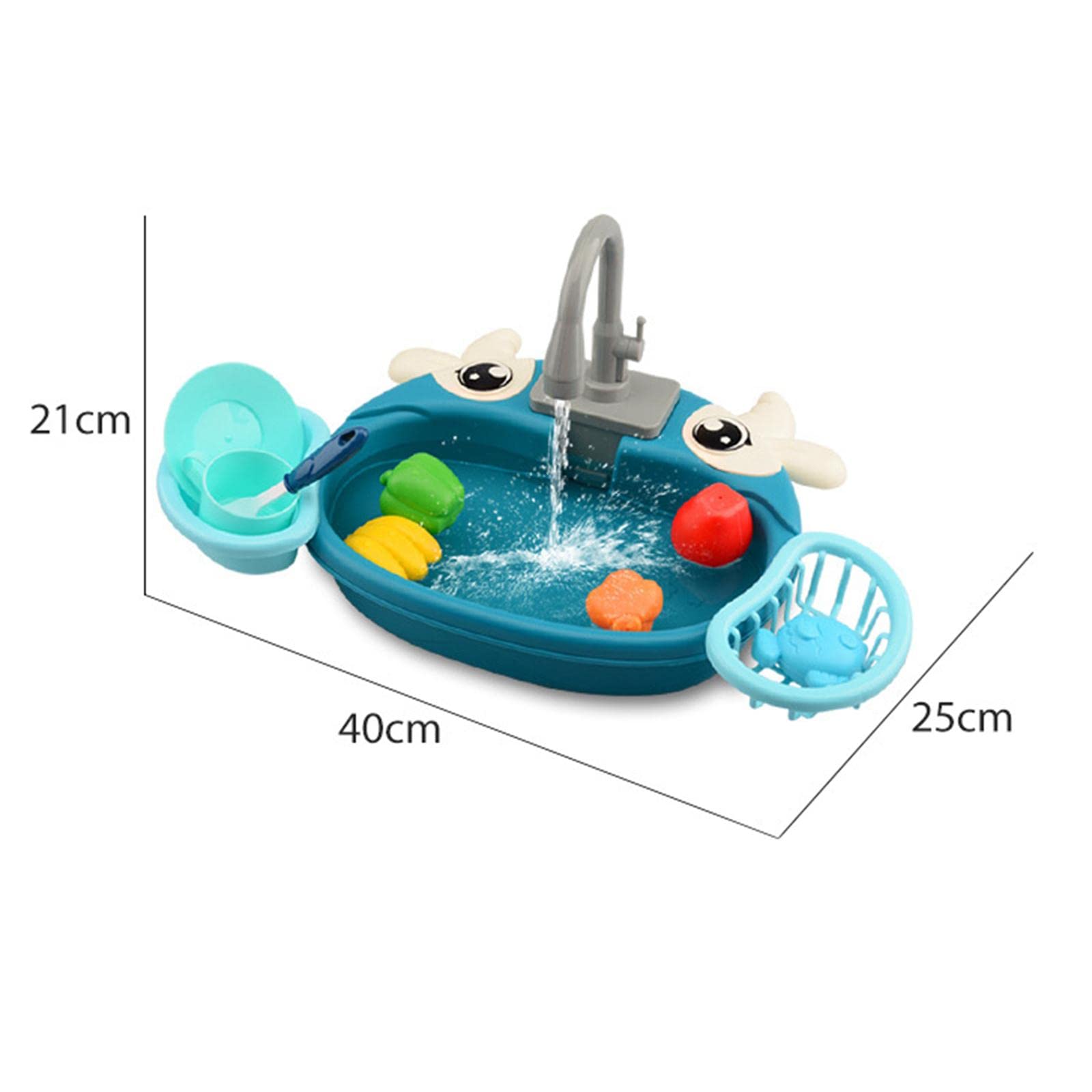 Set Da Gioco con Lavello Elettrico Da Cucina E Giochi D'acqua, Vitello Blu, Taglia unica