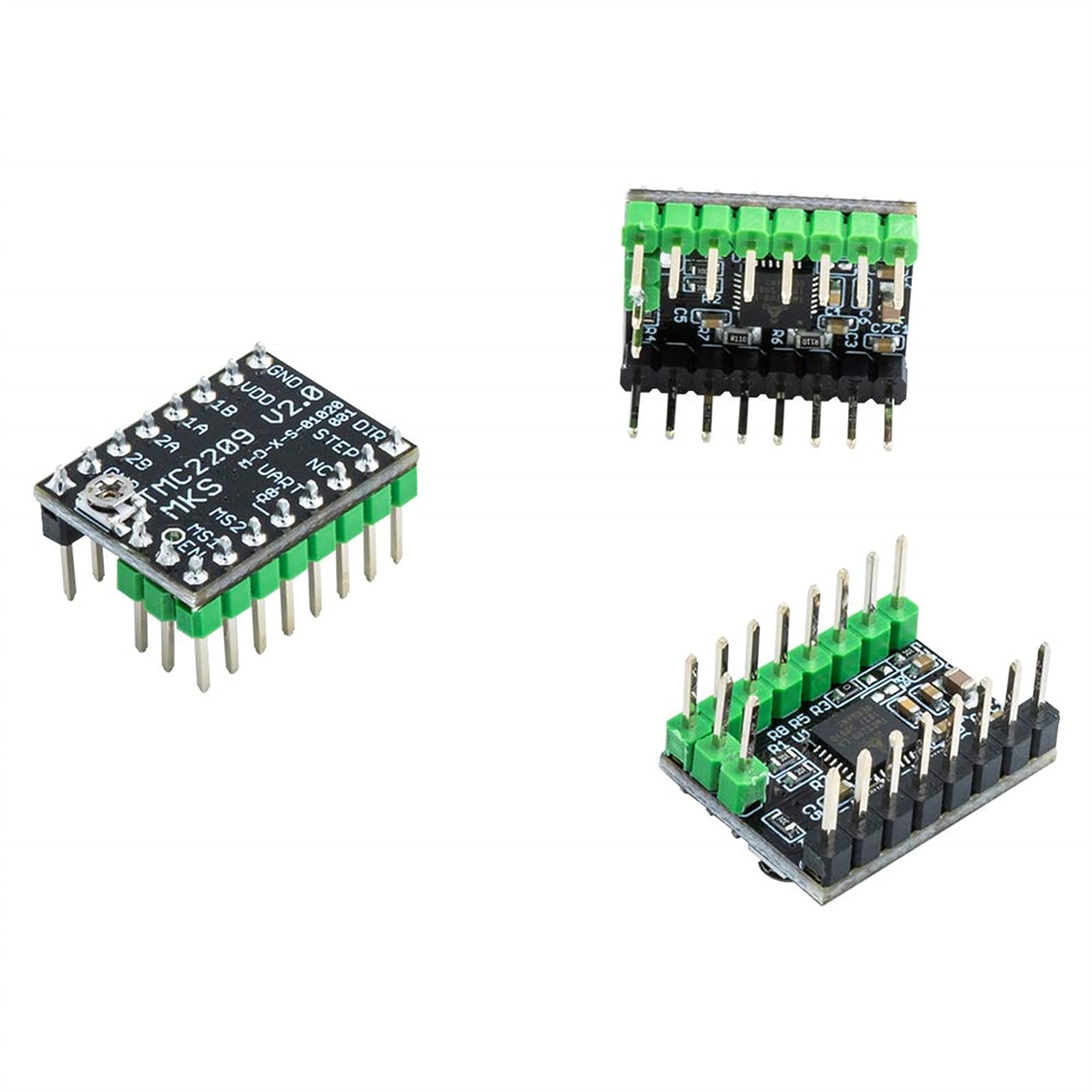 DEWIN Tmc2209 Stepper Motor Drivers Mute Driver,Modulo Driver Motore Passo-Passo Tmc2209 Drivers Stepper con Dissipatori di Calore Driver per Stampante 3D (5pcs)