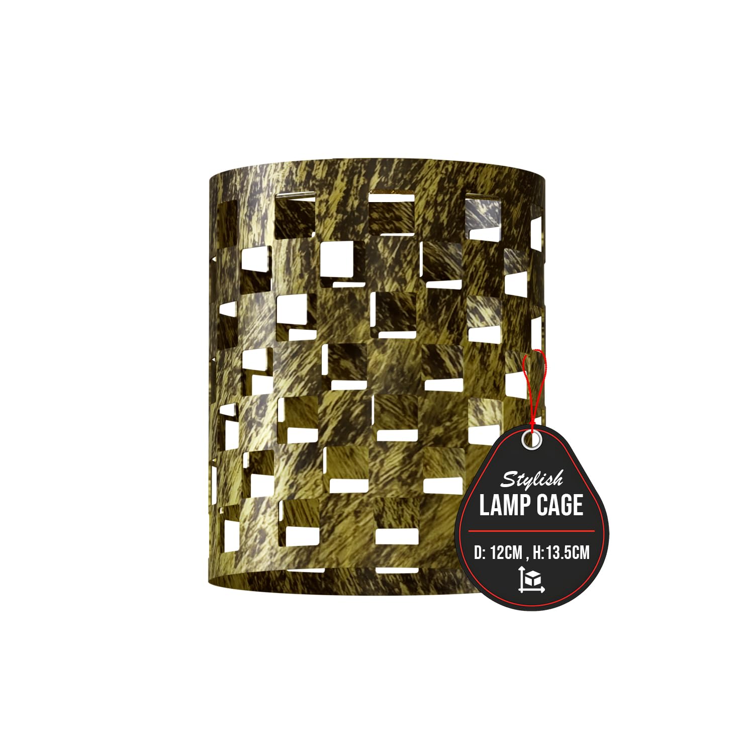 Ledsone Brushed Brass Easy Fit Metal Cage Lamp Shade For Ceiling Light, Wire Cage Lampshade For Pendant, Light Shade For Kitchen Hall (Brushed Brass)