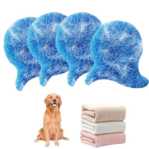 4 PCs Pet Hair Remover for Washing Machine, Reusable Pet Hair Remover for Laundry, Non Toxic Dog Hair Catcher for Washer, Bedding, Clothes (Blue)