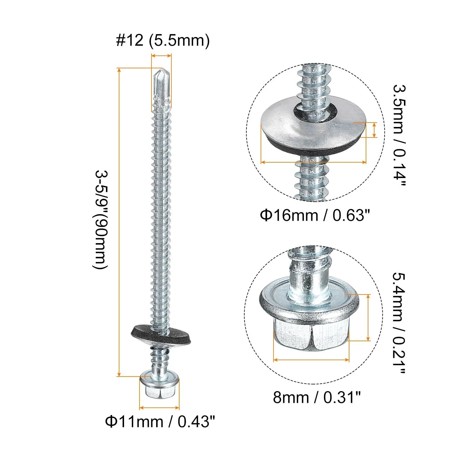 150 selbstbohrende Dachschrauben for Metall