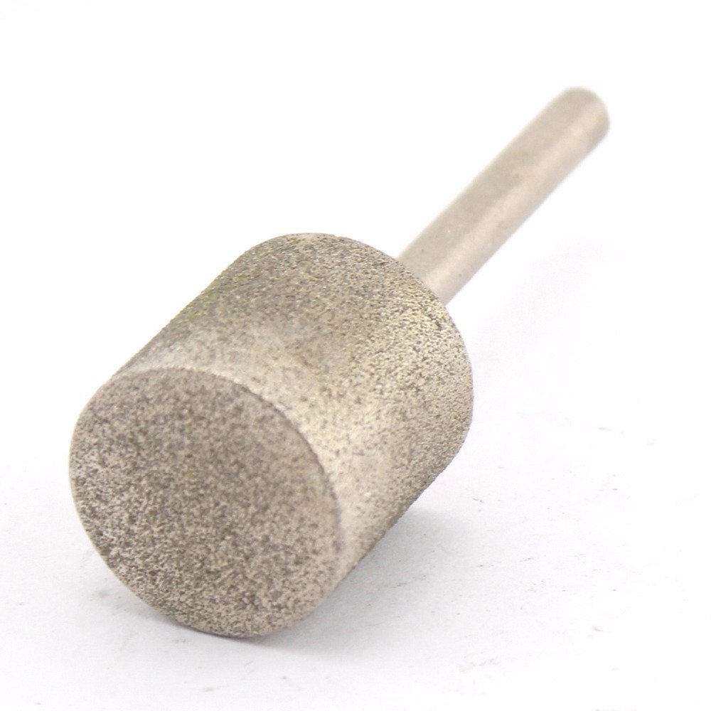 12-40 mm, ziarnistość 80, gruba, diamentowa głowica szlifierska, cylindryczne końcówki, powlekane frezy do rzeźbienia w kamieniu z jadeitu wanglan(Head Diameter 30mm)