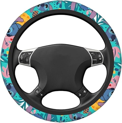 Miniatura 2 de Accesorios de coche elástico grueso neopreno volante cubierta mujeres hombres coche volante cubre protector universal 15 pulgadas