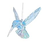 BRBASAP Hummingbird Ornament Decor Figurines Acrylic Hanging Hummingbirds Crystal Suncatcher Bird Figurine for Home Decorative Tree Ornaments Charm Humingbird Party Decorations Shiny Hanging(Blue)