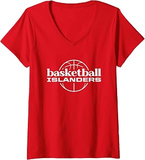 Womens Mercer Island Islanders Basketball V-Neck T-Shirt