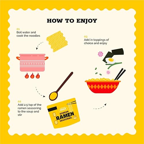 Vista 7 de HOXY Journey of Korea "Korean Ramen Seasoning" Sin gluten, vegano El mejor condimento de ramen en polvo 5.3 onzas (pollo, paquete de 1)