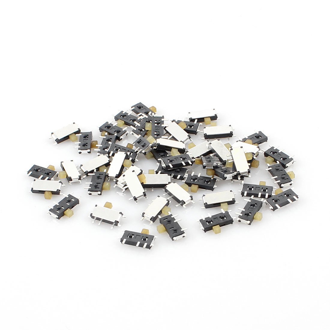 Uxcell Black, Silver Tone, Yellow Sourcingmap 50 Pcs On/Off 2 Position 7Pin Spdt Mini Surface Mounted Devices Smt Slide Switch 7Mm X 3Mm