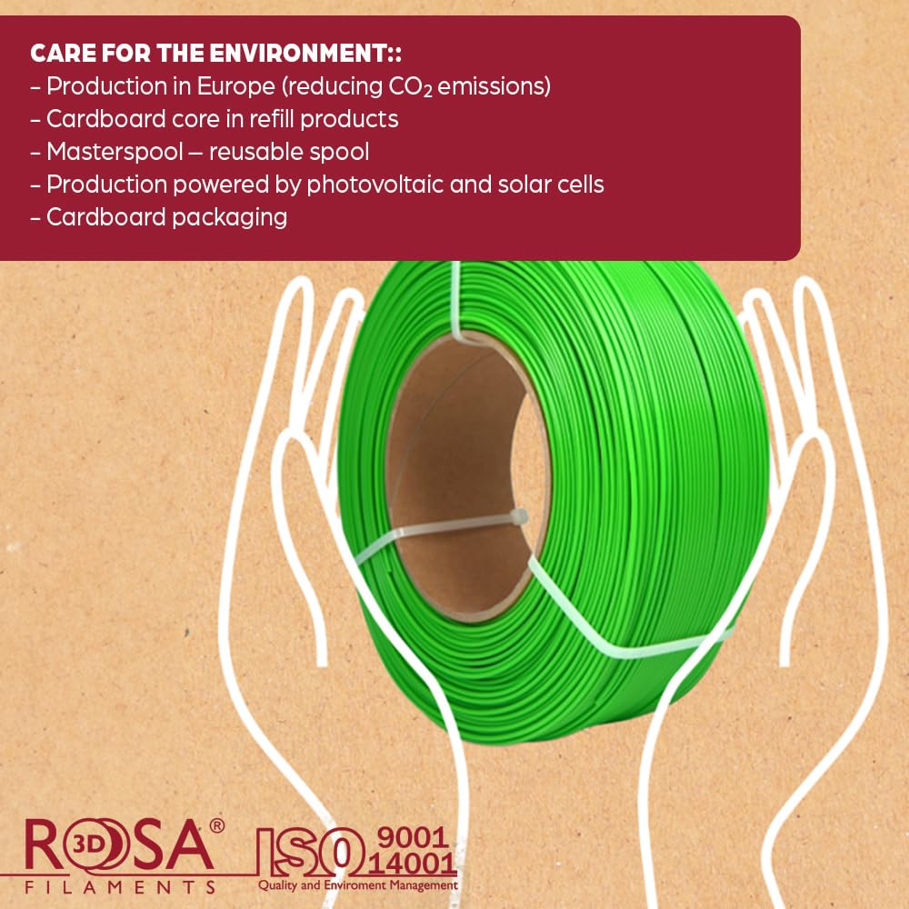 ROSA3D PETG HS Filamento 1,75 mm para impresora 3D, PETG negro, filamento de recarga de 1 kg