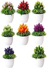 Cabilock 8 Pçs Planta Artificial Vaso De Flores De Plástico Decorativo Plantas Artificiais Bonsai Decoração De Casa Vasos De Plantas Bonsai Vasos De Plantas Artificiais Simulação De Vasos