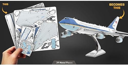 Miniatura 3 de Metal Earth Air Force One - Kit de modelado de metal 3D Fascinations