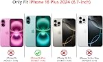 NITITOP Compatible with iPhone 16 Plus Case Cute Polka Dots Pattern for Women Girls Men Boy Hybrid 2 Layers Matte Back Shockproof Protective Cover - White